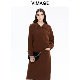 VIMAGE纬漫纪秋季新款时尚个性舒适保暖毛衣针织衫女V1601208