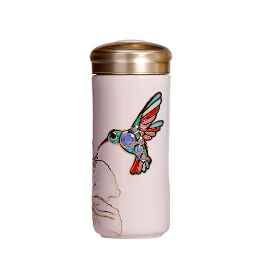 乾唐轩蜂鸟双层随身杯（淡粉色330ML）和谐荷花随身杯(牙白+彩+手工描金)双层大内胆玲珑如意随身杯（无光粉红+彩釉贴花+碧玺釉）双层 商品图3