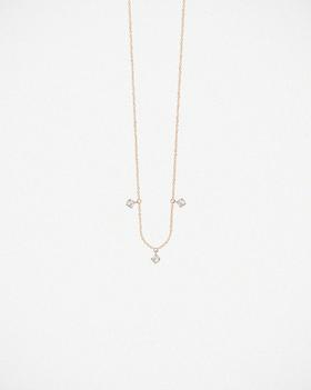 订购6周到｜Vanrycke-Stardust-18K玫瑰金 三颗钻石 项链［法国设计师］