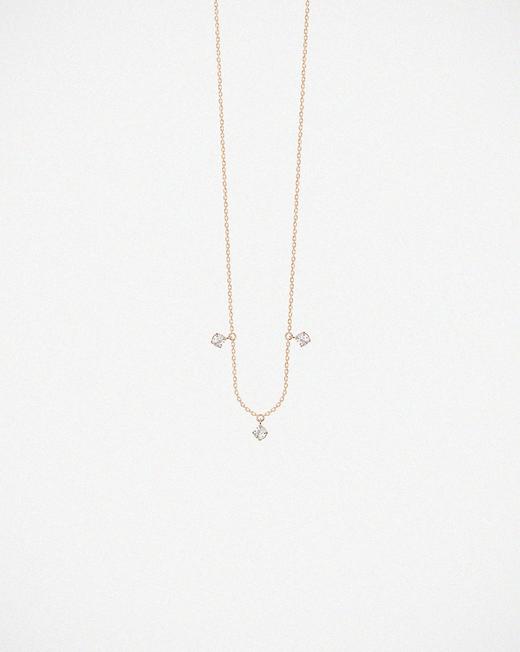 订购6周到｜Vanrycke-Stardust-18K玫瑰金 三颗钻石 项链［法国设计师］ 商品图0