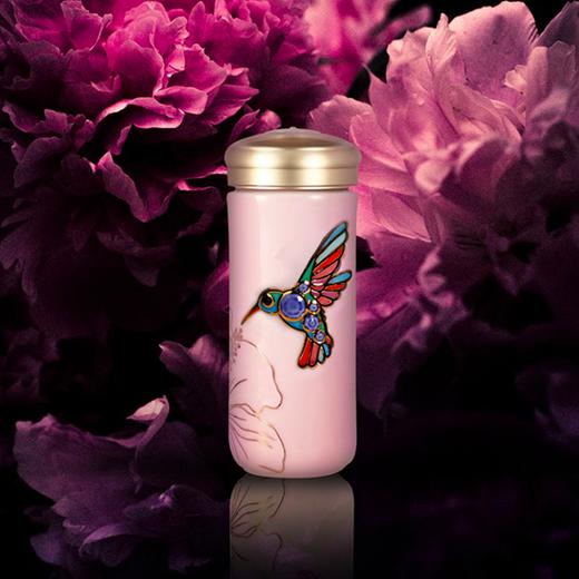 乾唐轩蜂鸟双层随身杯（淡粉色330ML）和谐荷花随身杯(牙白+彩+手工描金)双层大内胆玲珑如意随身杯（无光粉红+彩釉贴花+碧玺釉）双层 商品图1