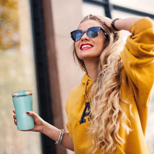 法国santeco车载杯便携随手杯保温杯咖啡杯 不锈钢 杯子 时尚 保温杯 商品图3