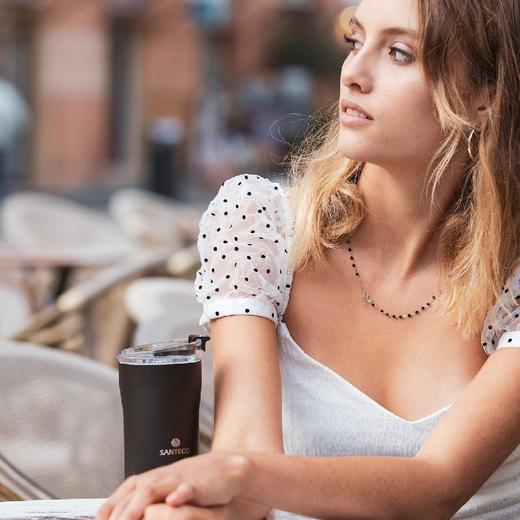 法国santeco车载杯便携随手杯保温杯咖啡杯 不锈钢 杯子 时尚 保温杯 商品图4