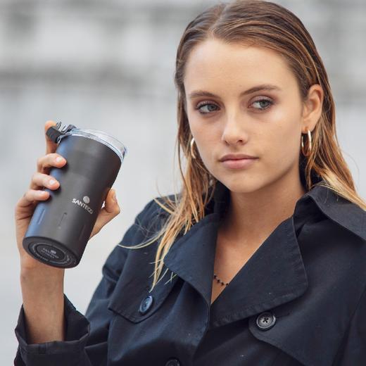 法国santeco车载杯便携随手杯保温杯咖啡杯 不锈钢 杯子 时尚 保温杯 商品图2