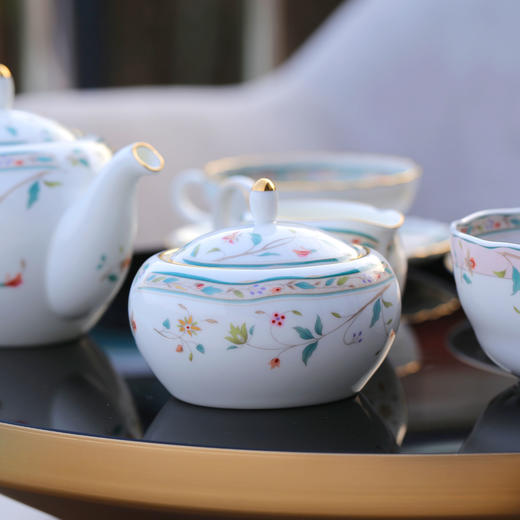 Noritake则武 HANASARASA花更纱骨瓷小糖缸奶盅日式下午茶茶具 商品图1