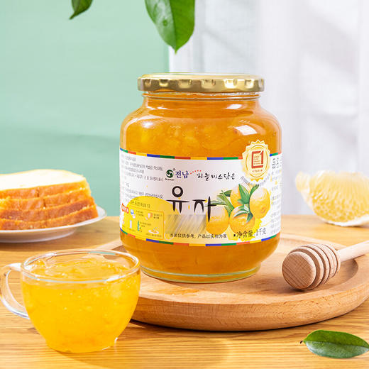 韩国全南蜂蜜柚子茶1000g/580g 水果味茶果酱冷热冲泡水喝的饮品 021620/021621 商品图3