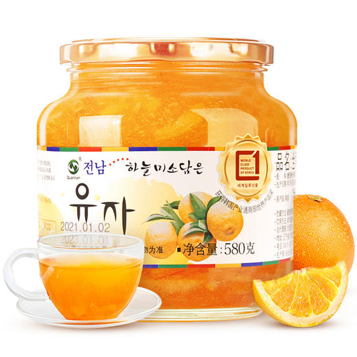 韩国全南蜂蜜柚子茶1000g/580g 水果味茶果酱冷热冲泡水喝的饮品 021620/021621 商品图2