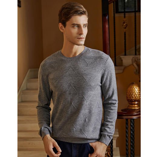 YvesFigarau伊夫·费嘉罗100%绵羊毛秋冬新款套头舒适保暖打底休闲毛衣921166 商品图2