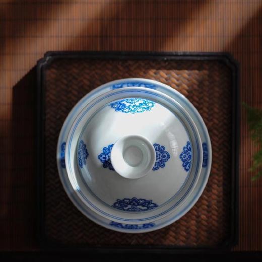 B-SS-003 素手繁花青花斗笠盖碗 套装 商品图4