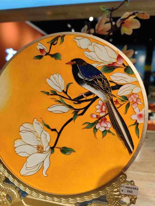 金丝珐琅 喜鹊登枝看盘(掐丝＋原矿釉) 摆件 轻奢 看盘 商品图4