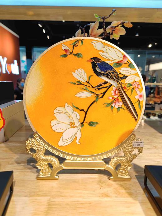 金丝珐琅 喜鹊登枝看盘(掐丝＋原矿釉) 摆件 轻奢 看盘 商品图1