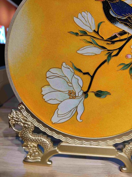 金丝珐琅 喜鹊登枝看盘(掐丝＋原矿釉) 摆件 轻奢 看盘 商品图3