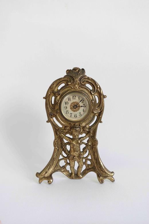 美国Vintage铜鎏金古董机械座钟 商品图0