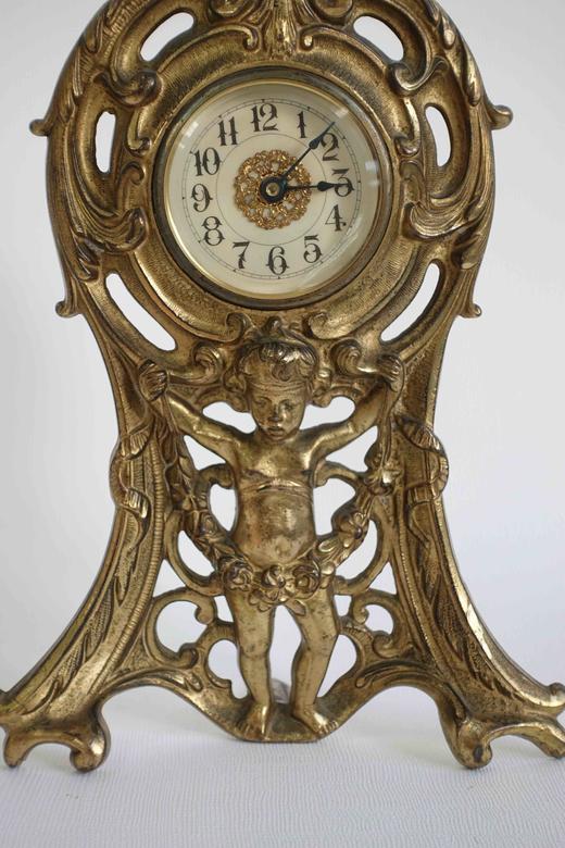 美国Vintage铜鎏金古董机械座钟 商品图2