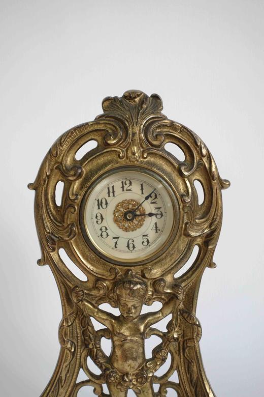 美国Vintage铜鎏金古董机械座钟 商品图1