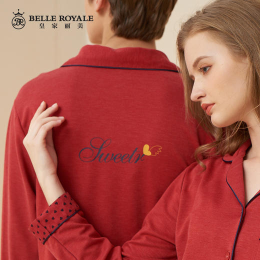 皇家丽美【孤品秒杀】纯棉柔软有弹力宽松男款开衫家居服套装JJT9765 商品图1