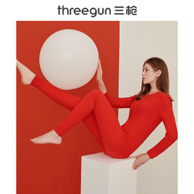 Threegun三枪 【舒肤棉】圆领女士保暖内衣套装-23312D921