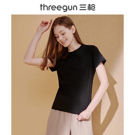 Threegun三枪【匠心系列-80支长绒棉】圆领女士短袖T恤-23468A911