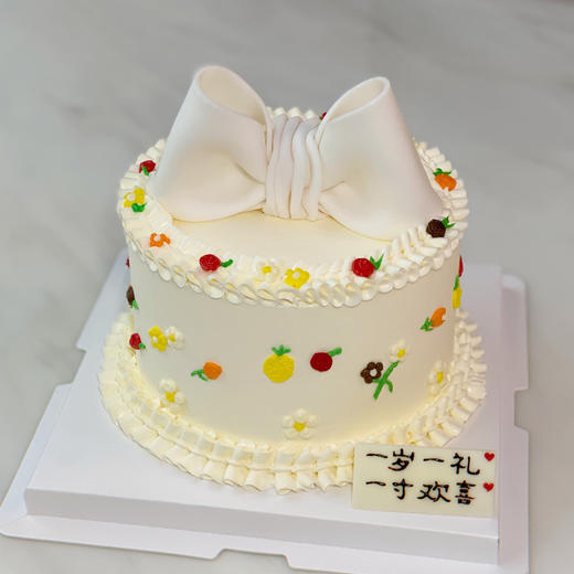 复古小清新蝴蝶结  · 奶油蛋糕[动物性奶油霜抹面] 商品图2