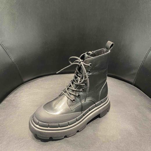 LFGJ 7427  7428   松糕厚底帅气短靴女百搭系带马丁靴复古英伦风骑士靴 商品图6