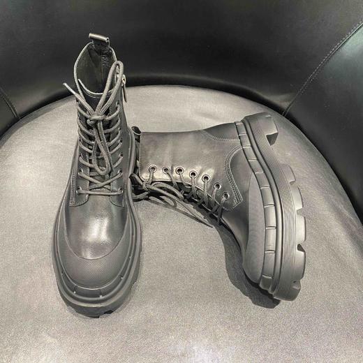 LFGJ 7427  7428   松糕厚底帅气短靴女百搭系带马丁靴复古英伦风骑士靴 商品图11