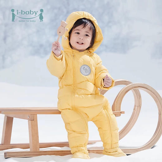 【仅73码银色 199元秒杀】ibaby×outlast太空科技恒温儿童羽绒服  婴幼儿防水保暖连体式羽绒爬服白鹅绒服 商品图2