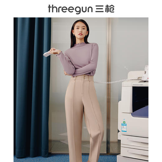 Threegun三枪 【浄呼吸】高领女士长袖上衣打底衫-23550A011 商品图4