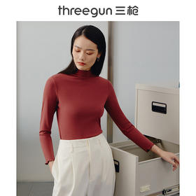 Threegun三枪 【浄呼吸】高领女士长袖上衣打底衫-23550A011