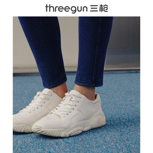 Threegun三枪 【水洗牛仔双层加绒】简约女士靴裤长裤-60838B011 商品图3