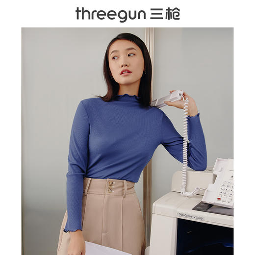 Threegun三枪 【浄呼吸】高领女士长袖上衣打底衫-23550A011 商品图10