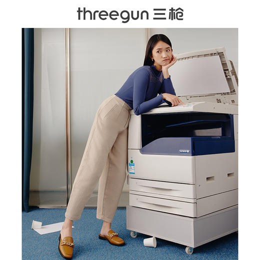 Threegun三枪 【浄呼吸】花边高领女士长袖上衣打底衫-23874A011 商品图1