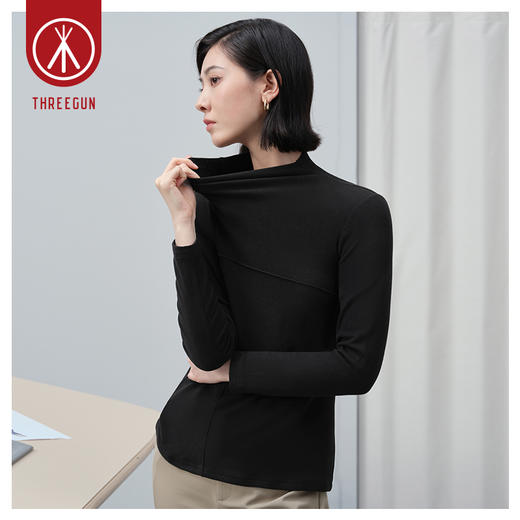 Threegun三枪 【双面绒】连领女士长袖上衣打底衫-23996A011 商品图7