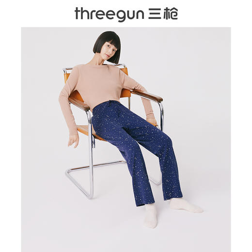 Threegun三枪 【舒肤棉】女士印花家居长裤睡裤-60850B011 商品图0