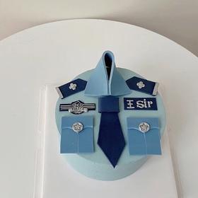 警察翻糖装饰主题蛋糕：(致敬人民警察，感谢你们的守护)