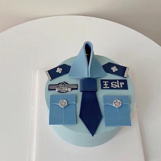警察翻糖装饰主题蛋糕：(致敬人民警察，感谢你们的守护) 商品图0