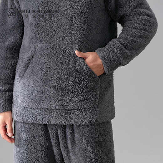 皇家丽美中厚款微弹力柔软舒适吸湿排汗宽松男士套头套装家居服JJT9650 商品图2