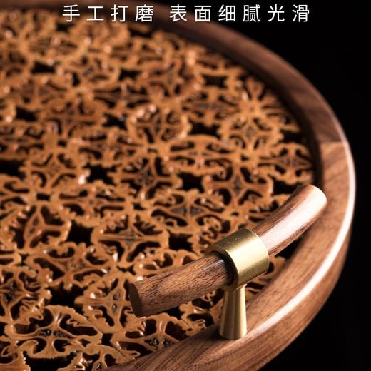 核美系列 核桃+胡桃木 核桃木双耳干泡盘实木手工切割圆型茶盘家用功夫茶具创意茶台 茶道 茶具 商品图5