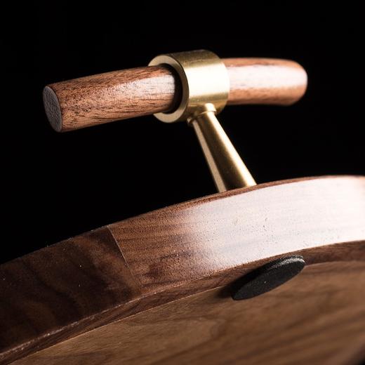 核美系列 核桃+胡桃木 核桃木双耳干泡盘实木手工切割圆型茶盘家用功夫茶具创意茶台 茶道 茶具 商品图4