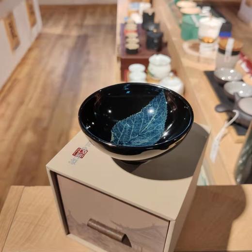 曾勇 吉州窑木叶天目盏主人杯 冰蓝叶 茶道 茶具 茶品 木叶盏 主人杯 商品图4