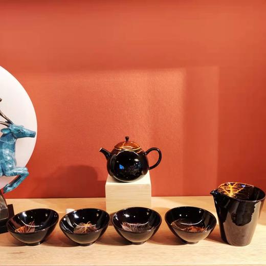 曾勇 吉州窑木叶天目釉手工茶具套装 高档礼盒 商品图1