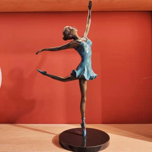 纯铜热灼色芭蕾舞女 彩铜 铜艺 舞女 摆件 翩翩起舞 女孩 商品图4