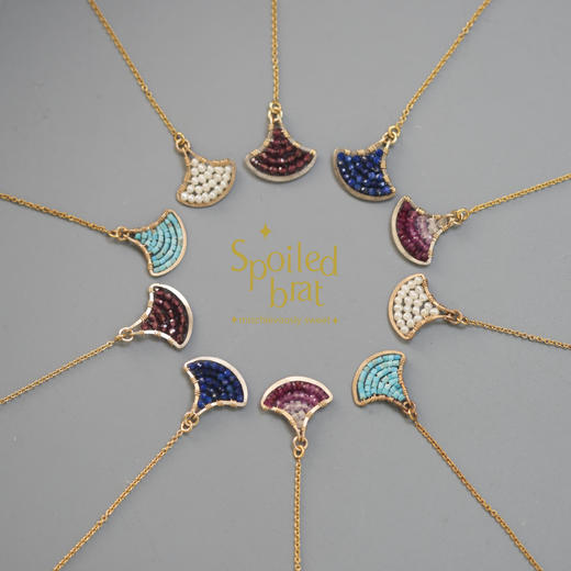 SpoiledBrat Jewelry银杏叶系列 | 石榴石/绿松石/珍珠/绿玉髓耳线 商品图9