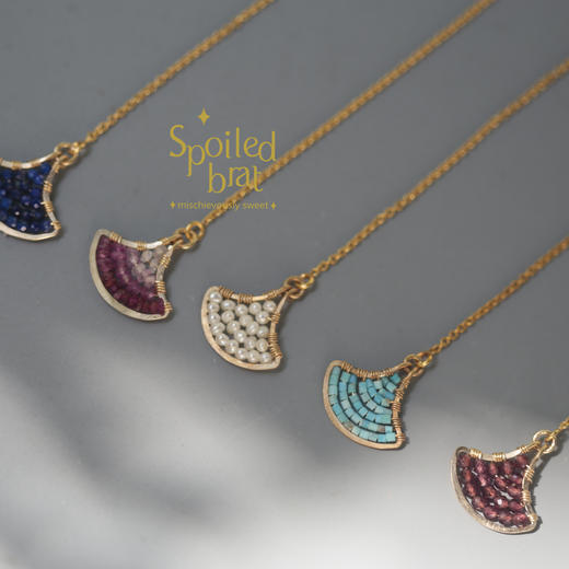 SpoiledBrat Jewelry银杏叶系列 | 石榴石/绿松石/珍珠/绿玉髓耳线 商品图8
