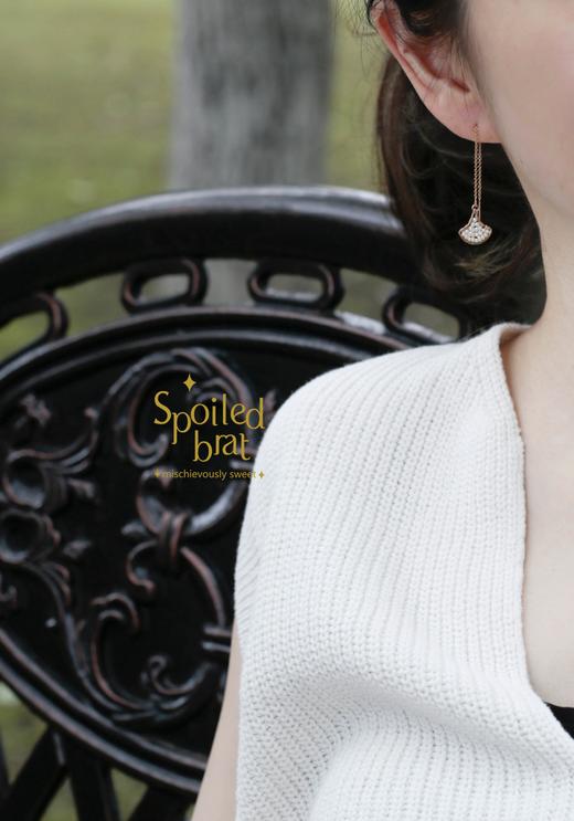 SpoiledBrat Jewelry银杏叶系列 | 石榴石/绿松石/珍珠/绿玉髓耳线 商品图3