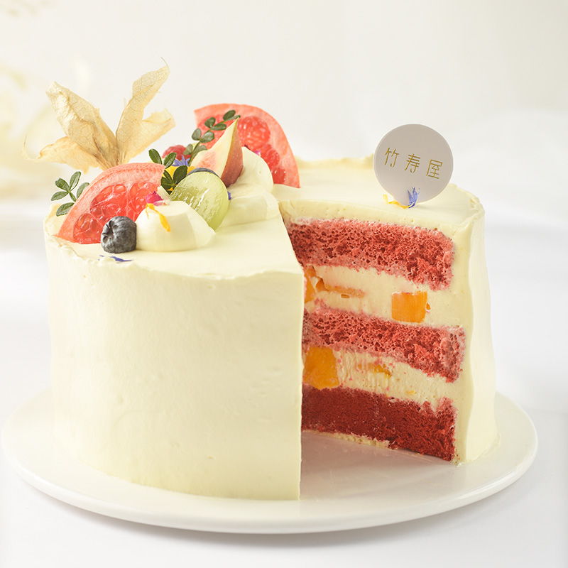 （可定制无蔗糖）红丝绒水果蛋糕 / 日式云朵蛋糕系列 / 多尺寸可选