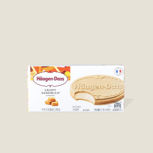 哈根达斯牛奶太妃脆皮三明治冰淇淋 67g 商品图0