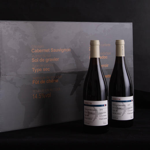 [杜瑞特进口干红]14.5度-法国进口干红红酒-礼盒装-750ml-6瓶 商品图1
