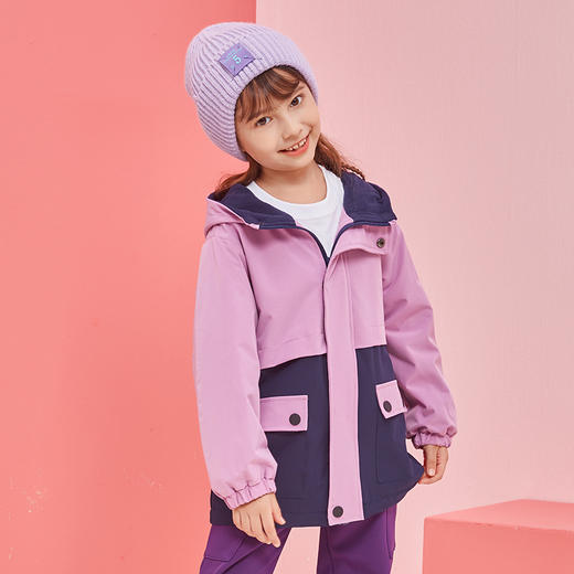 【老虎】龙之涵 儿童活力撞色加绒连帽防风衣 恒温保暖连帽防风棉服 中大童保暖上衣 A类标准 商品图4