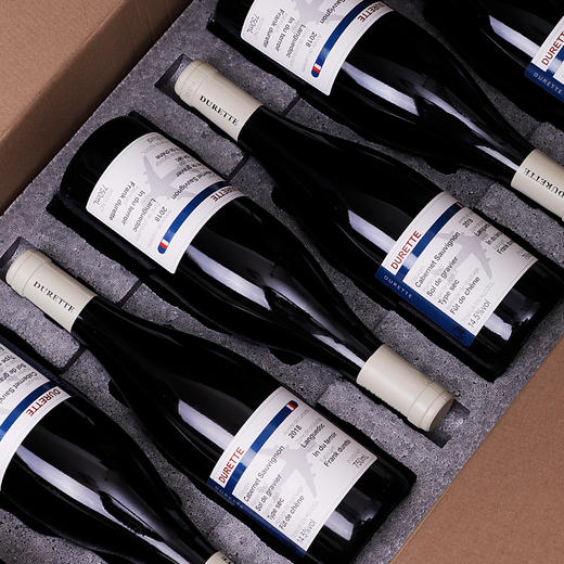 [杜瑞特进口干红]14.5度-法国进口干红红酒-礼盒装-750ml-6瓶 商品图0