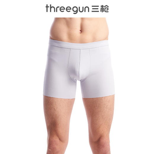 Threegun三枪【匠心系列-120支丝柔皮马棉】男士无痕平角裤四角内裤（1条装）-50407B121 商品图3